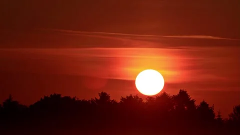 Sunrise background red sky Stock Footage 262021200