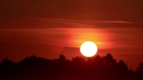 Sunrise background red sky Stock Footage 262033299