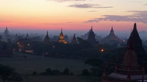 Sunrise in Bagan valley Stock-Footage 10826622