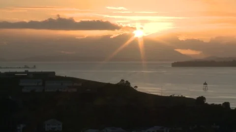 Sunrise in Bay - Timelape Stock Footage 76945886