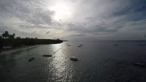 Sunrise on the beach (Aerial View) Stock Footage 79476919