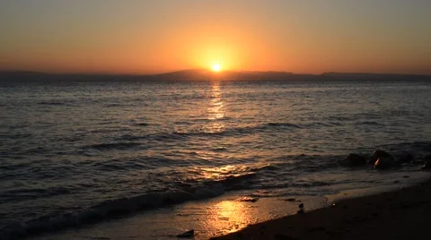 Sunrise on the beach in Dahab, Egypt. Stock Footage 66350003