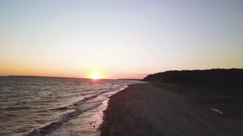 Sunrise On The Beach - East Hampton, NY Stock Footage