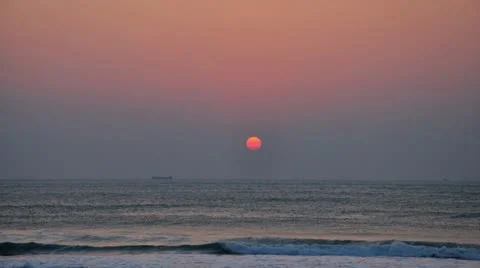Sunrise at beach Stock Footage 16602653