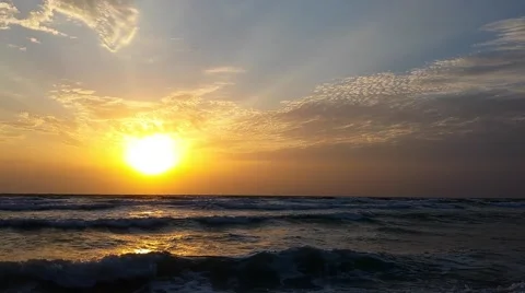 Sunrise on the beach Stock Footage 44413077