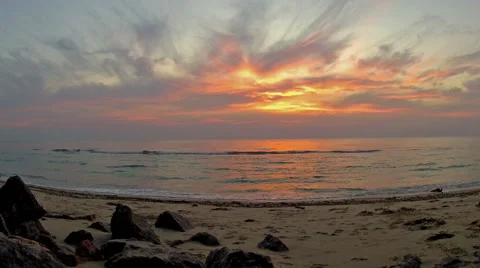 Sunrise on the beach Stock Footage 50419927