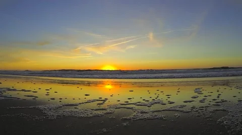 Sunrise on the Beach Stock Footage 58953754