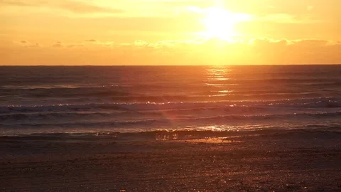 Sunrise at beach Stock Footage 82647265