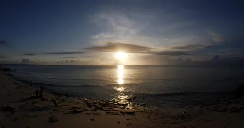 Sunrise at a beach Stock Footage
