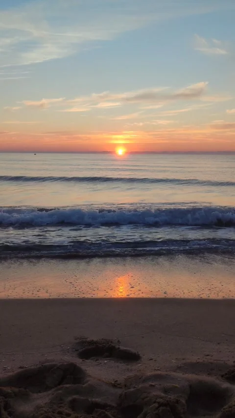 Sunrise on the beach Stock Footage 247186792