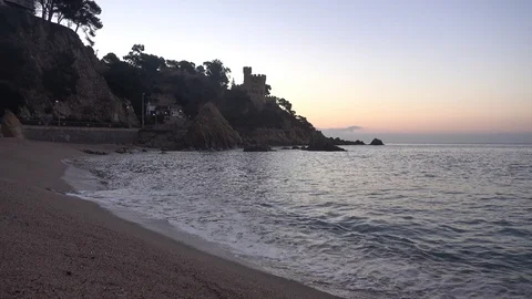 Sunrise on the beach of Lloret de Mar Stock Footage 111253162
