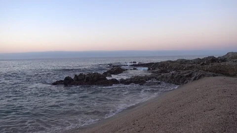 Sunrise on the beach of Lloret de Mar Stock Footage 111256640