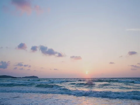 Sunrise on the beach on Pacific ocean. Sunset time timelapse. Stock Footage 70173531