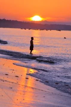 Sunrise on beach Foto stock