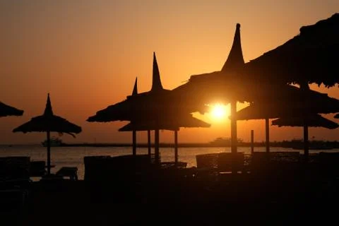 Sunrise on the beach Stock Photos
