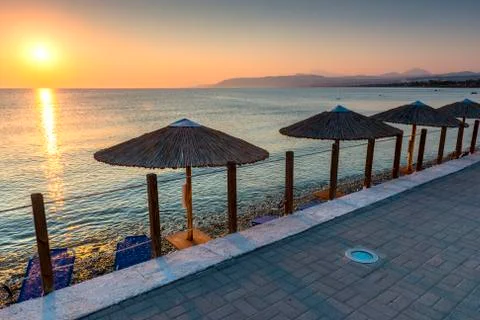 Sunrise on the beach Stock Photos