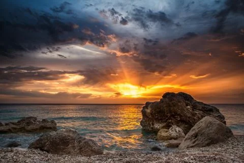 Sunrise at the beach Stock Photos