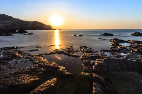 Sunrise on the beach Stock Photos