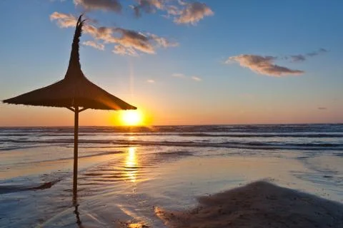 Sunrise on the beach Stock Photos