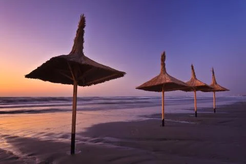 Sunrise on the beach Stock Photos