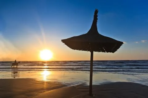 Sunrise on the beach Stock Photos