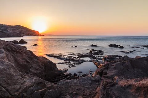 Sunrise on the beach Stock Photos