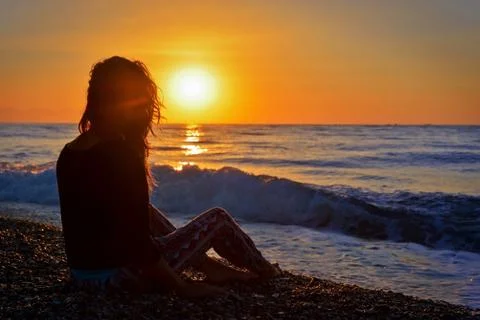 Sunrise on the beach 写真素材