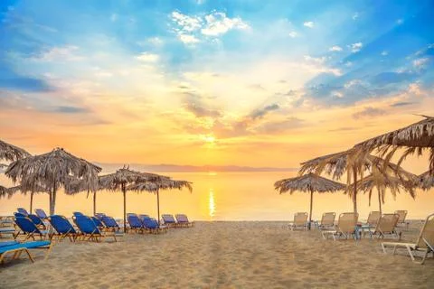 Sunrise on a beach Stock Photos