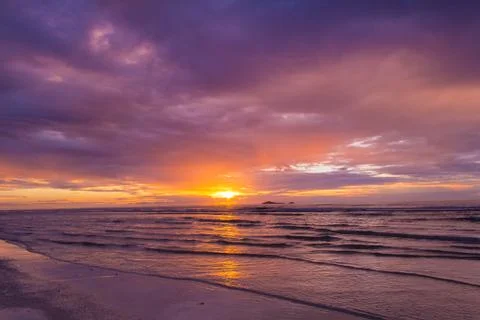 Sunrise on the beach Stock Photos