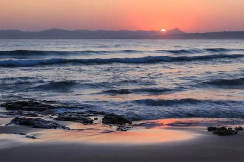 Sunrise on the beach Stock Photos