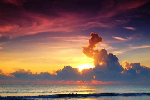 Sunrise at the beach Stock Photos