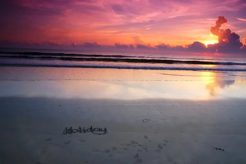 Sunrise at the beach Stock Photos