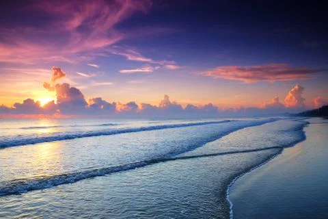 Sunrise at the beach Stock Photos