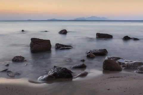 Sunrise on the beach Stock Photos