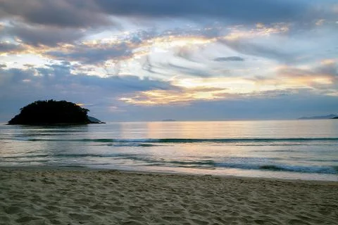 The sunrise on the beach Stock Photos
