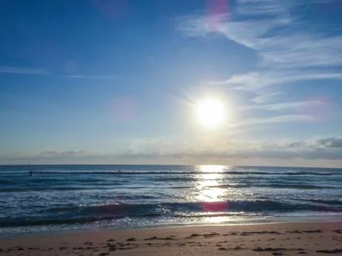Sunrise on the beach Foto stock