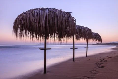Sunrise on the beach Stock Photos