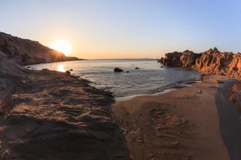 Sunrise on the beach Stock Photos