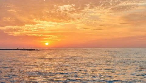 Sunrise on the beach Stock Photos