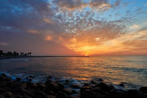Sunrise on the beach Stock Photos