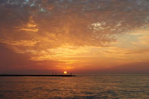 Sunrise on the beach Stock Photos