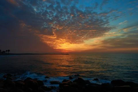 Sunrise on the beach Stock Photos