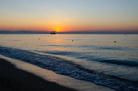 Sunrise on the beach. Stock Photos