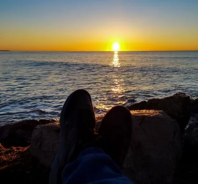 Sunrise on the beach Stock Photos