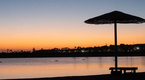 Sunrise on the beach Foto stock