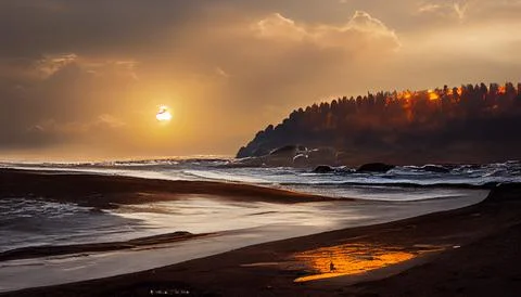 Sunrise on the beach Stock Photos