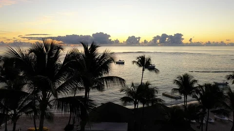 Sunrise beach at Punta Cana Stock Footage 124486927