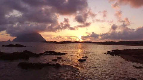 Sunrise on the beach. Sardinia Stock Footage 82400508