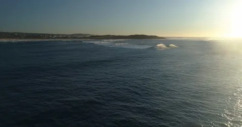 Sunrise Beach Surf Aerial Stock Footage 93149239