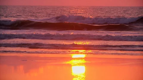 Sunrise Beach Tilt Up Stock Footage 7762767